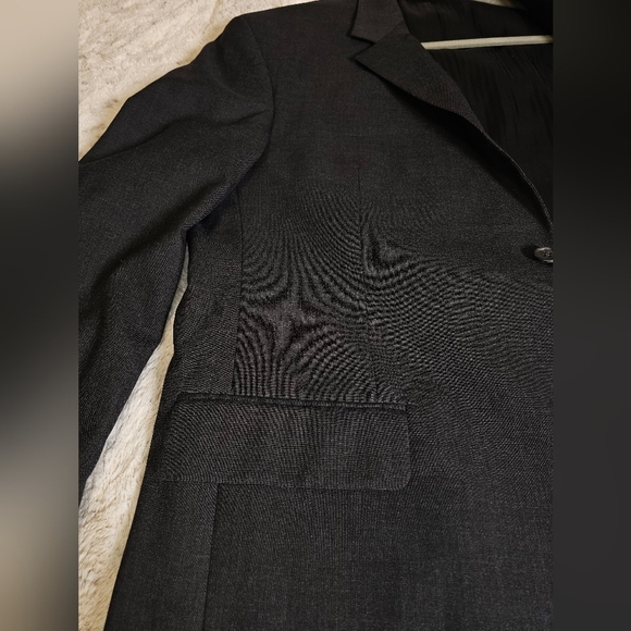 New Wool Single Breasted Men's Sport Coat Jacket Blazer Stafford 43 L Charcoal - Picture 10 of 11